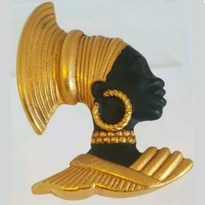 Blackamoor Figural Brooch/pin, with black enamel